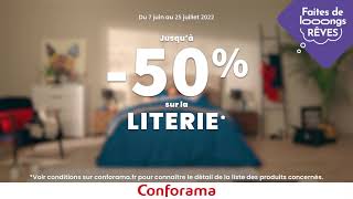 Jusquà 50 sur la literie fabriquée en France chez Conforama [upl. by Ramedlav]