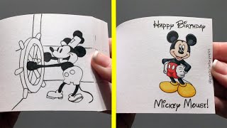 Happy Birthday Mickey Mouse Steamboat Willie Flipbook [upl. by Atnaloj]