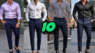 10 CAMISAS para combinar con PANTALÓN AZUL MARINO para hombre [upl. by Euqirat]