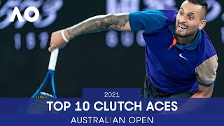 Top 10 Clutch Aces  Australian Open 2021 [upl. by Nodyroc]