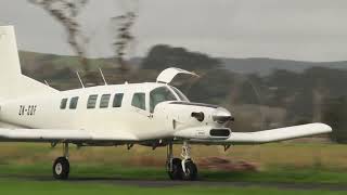 Pacific Aerospace 750 XSTOL startup takeoff and landing at Parakai [upl. by Sirois981]