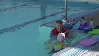 Teaching backstroke to five years [upl. by Helfant]