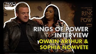 RINGS OF POWER Interview  Owain Arthur amp Sophia Nomvete [upl. by Ytima]