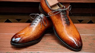 How to Bar lacing and Berluti knot on dress shoes [upl. by Stortz]