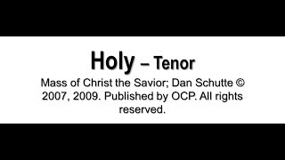 Holy by Dan Schutte  Tenor [upl. by Lyns277]