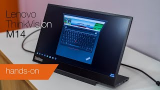 Lenovo ThinkVision M14 Handson with a portable USBC monitor [upl. by Thissa]