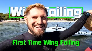 First Time Wing Foiling Vlog 1 [upl. by Lamont]