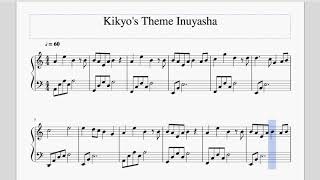 Kikyos Theme Inuyasha Piano Sheet Easy [upl. by Wind582]