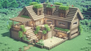 【マインクラフト】オークで作るサバイバルベースの作り方【Minecraft】How to Build a Survival Base【マイクラ建築】 [upl. by Carmel615]