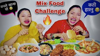 Twinny Girls Mix Food Eating Challenge 🔥 Funny 😂Twins Couple [upl. by Violeta292]