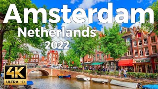 Amsterdam 2022 Netherlands Walking Tour 4k Ultra HD 60 fps  With Captions [upl. by Cindi526]