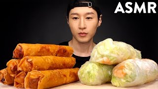 ASMR EGG ROLLS amp SPRING ROLLS MUKBANG No Talking EATING SOUNDS  Zach Choi ASMR [upl. by Korns]