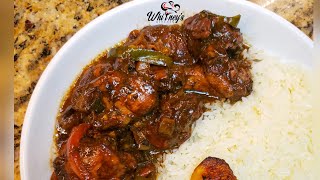 Jamaican Style Brown Stew Chicken Recipe made EASY  Whitneys Kitchen Jamaica [upl. by Ilario465]