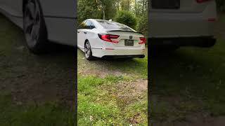 20182021 Accord 20T resonator delete  Valved muffler exhaust revs [upl. by Ecinaj]