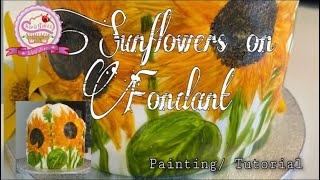 How to Make amp Paint Sunflower On Fondant  SunflowerCake Tutorial [upl. by Centeno]