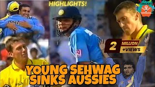 India vs Australia 1st ODI 2001 Bangalore Highlights  Sehwag earns crucial win against Australia [upl. by Eltsryk]