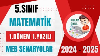 5Sınıf Matematik 1Dönem 1Ortak Yazılı MEB Örnek Sorular  2024 2025 [upl. by Elegna912]