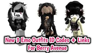 New 3 Emo Outfits ID Codes  Links For Brookhaven RP Berry Avenue And Bloxburg [upl. by Ruamaj]