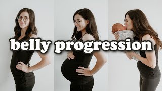 PREGNANT BELLY PROGRESSION  Week by Week Transformation [upl. by Inalaek221]