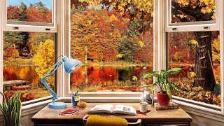 Easy Breezy Fall Study Ambience calming wind birds and chimes for relaxation and focus [upl. by Orvan]