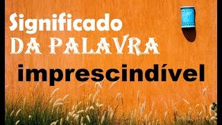 Significado da palavra imprescindível [upl. by Thalia]