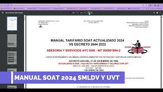 DESCARGAR MANUAL TARIFARIO SOAT 2024 [upl. by Ymmac]