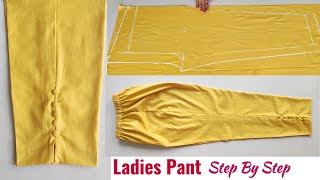 Ladies Pant Trouser Cutting and Stitching Step by Step  Pant Cutting and Stitching [upl. by Jonas]