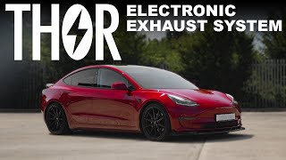 Tesla with Exhaust SOUNDS THOR Exhaust Install [upl. by Arty]