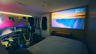 Under 200 Budget Projector Bedroom Setup Best Cheap 1080p Projector [upl. by Carhart]