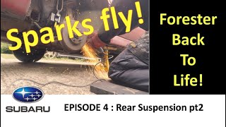 Subaru Forester restoration Rebuild Ep 4  Sparks fly Fit Pedders EZi Fit struts to SG9 Forester [upl. by Johansen]