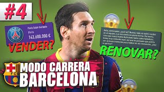 ✔️ MESSI QUIERE RENOVAR amp el PSG VIENE A POR EL 😱  FIFA 21 Modo Carrera Barcelona 4 [upl. by Siramed613]