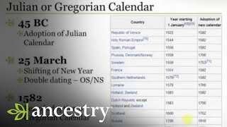 Double Dating Julian Calendar or Gregorian Calendar  Ancestry [upl. by Pancho236]