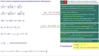 Discussione di equazioni frazionarie letterali  2 esercizi completi senza calcoli [upl. by Jaimie550]