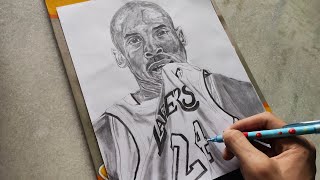 How to draw Kobe Bryant Pencil drawing tutorial [upl. by Akienat]