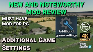 Additional Game Settings  Mod Review  Farming Simulator 22 [upl. by Enicnarf947]