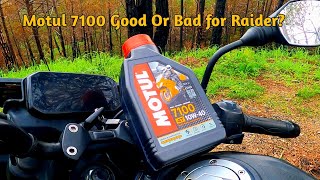 Motul 7100 10w40 Full review after riding 10k km in tvs raider [upl. by Anoik]