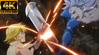 Meliodas vs Bellion 4K8K  Seven Deadly Sins Movie 1 [upl. by Murrell665]