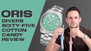 Need a Quirky Summer Watch Oris Divers SixtyFive Cotton Candy Stainless Steel HandsOn Review [upl. by Onirefez]