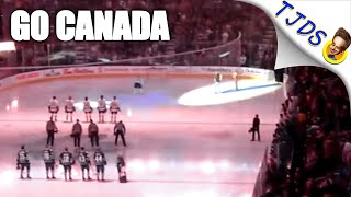 Mic Fail During US National Anthem Proves Why Canadians Are The Best [upl. by Sterrett]