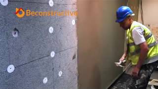 How to apply the base coat and reinforcing mesh  Installation of thermal insulation [upl. by Hguh]