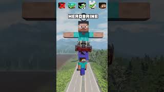 NOOB vs PRO vs HACKER vs HEROBRINE Car jump challenge 😎🚗 shorts beamngdrive [upl. by Ahscrop743]