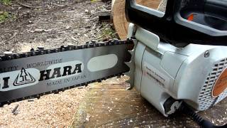 Stihl MS201T CM with MTronic and Sugi Hara Guide Bar [upl. by Aroda564]