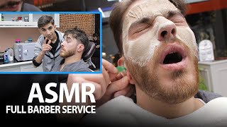 ASMR  Sleep With Full Barber Service In Real Barber Shop  haircut beard ear waxing massage [upl. by Mckenzie834]