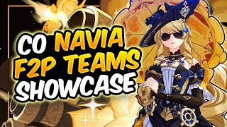 C0 Navia Different F2P Teams Showcase  Genshin Impact [upl. by Notnirb]