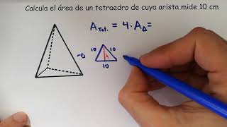 Área de un tetraedro regular dada la arista sin fórmula [upl. by Hirasuna830]