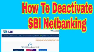 How To CloseDeactivate SBI Net Banking [upl. by Dall]