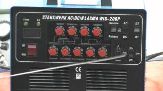 Schweißgerät STAHLWERK ACDC Plasma WIG 200P  AC DC TIG Inverter  Puls  EHand  Plasmaschneider [upl. by Rocca732]