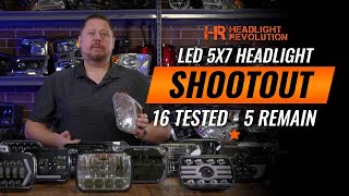 5x7 SEALED BEAM LED HEADLIGHT SHOOTOUT  We Tested 16 Different Headlights And Only 5 Passed [upl. by Ehcram]