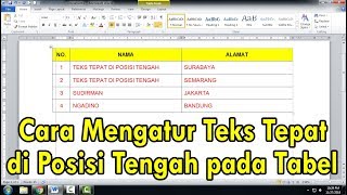 Cara Mengatur Teks Tepat di Tengah Baris pada Tabel Ms Word [upl. by Intyrb52]