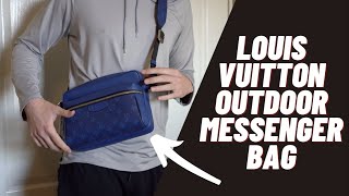 Louis Vuitton Outdoor Messenger Bag Review Monogram Pacific Taiga Blue by Virgil Abloh [upl. by Lacagnia]